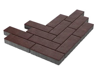 Тротуарная плитка Паркет Бордовый Stellard 80 мм