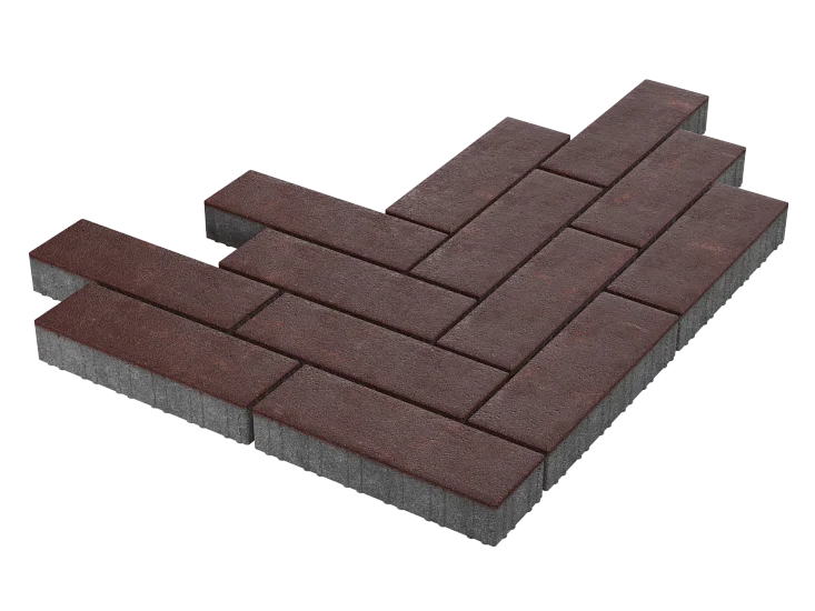 Тротуарная плитка Паркет Бордовый Stellard 80 мм