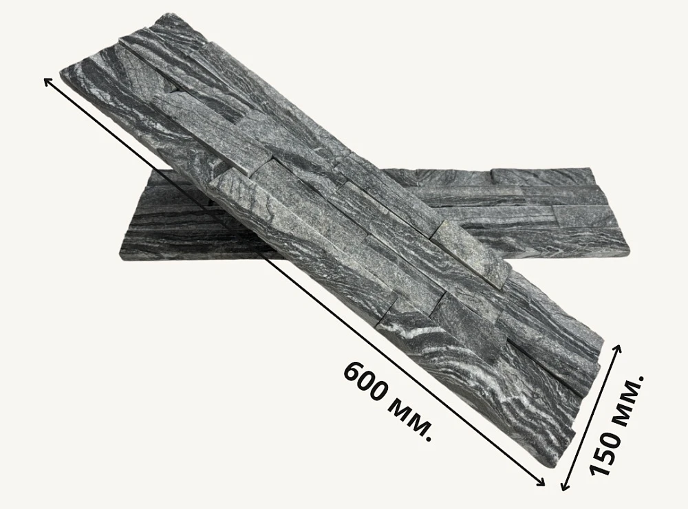 3D панель из натурального камня Мрамор Древесный серый Классик Pharaon