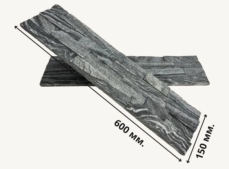 3D панель из натурального камня Мрамор Древесный серый Классик Pharaon