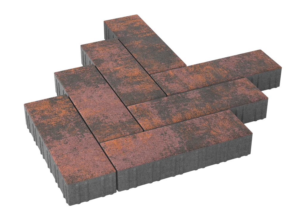 Тротуарная плитка Паркет Браун Stellard 80 мм