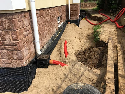 Устройство точечной системы (дождеприемники)