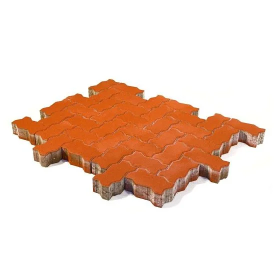 Тротуарная плитка Волна, Красный BRAER 70 мм