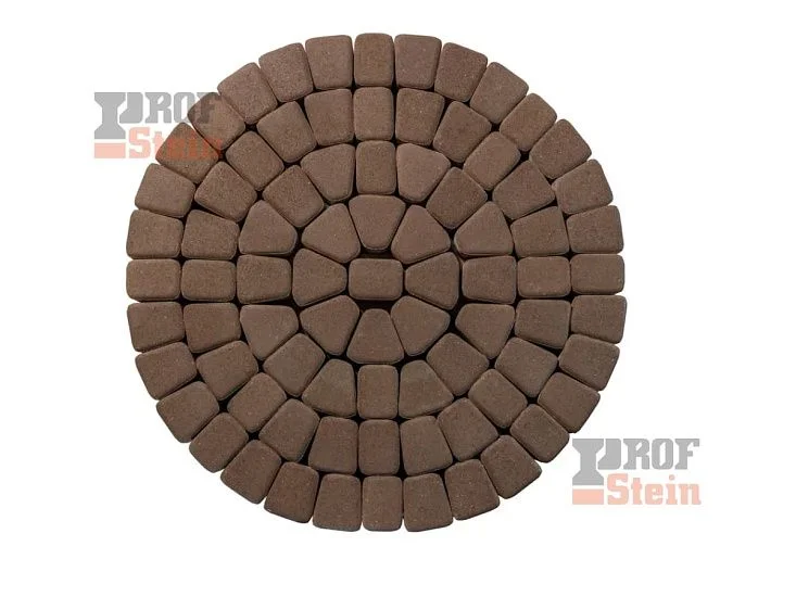 Тротуарная плитка Круговая классика, Коричневый 342 МЗ 60 мм