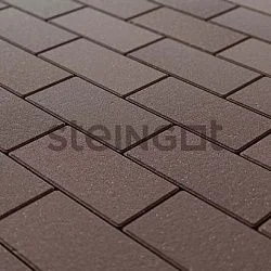 Брусчатка Прямоугольник 200*100 Темно-Коричневый (верхний прокрас, минифаска) Steingot 40 мм