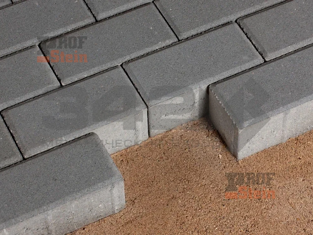 Тротуарная плитка Брусчатка, Серый 342 МЗ 100 мм