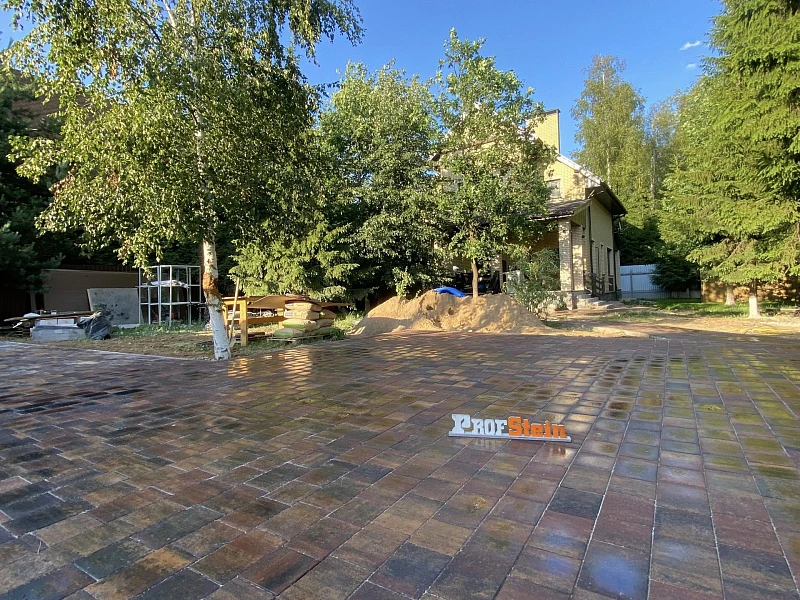 Проект Устройство парковки и дорожек из тротуарной плитки Steingot 179 м2 в г.о. Одинцово, КИЗ Зеленая Роща