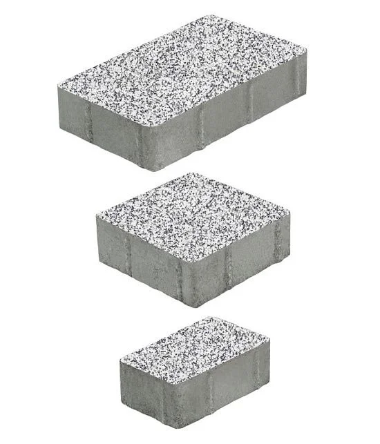 Тротуарная плитка СТАРЫЙ ГОРОД Стоунмикс Белый с черным Б.1.Фсм.6 Выбор 60 мм