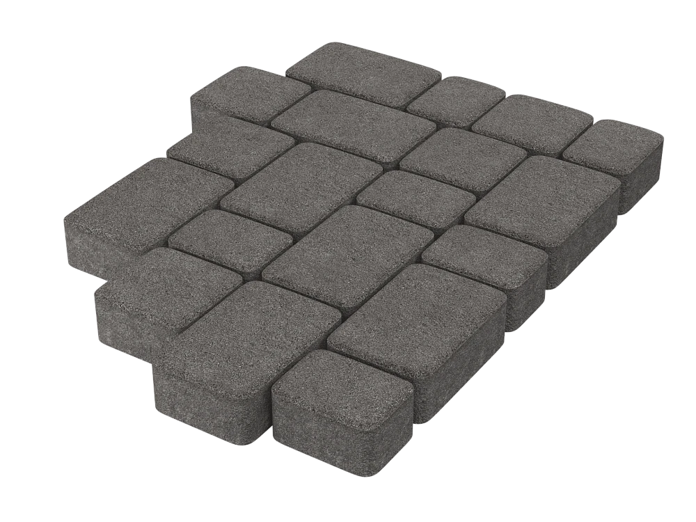 Тротуарная плитка Старый город Серый Stellard 40 мм