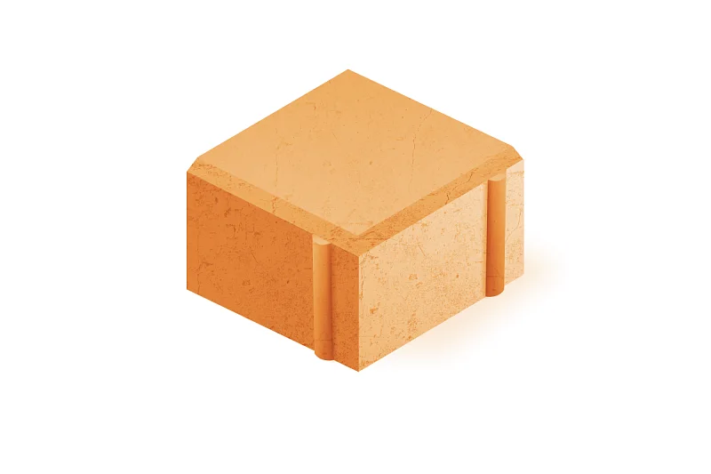 Тротуарная плитка Квадрат Нобетек 4К6Ф Персиковая 60 мм