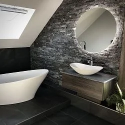 3D панель из натурального камня Мрамор древесный серый Неоклассик Pharaon