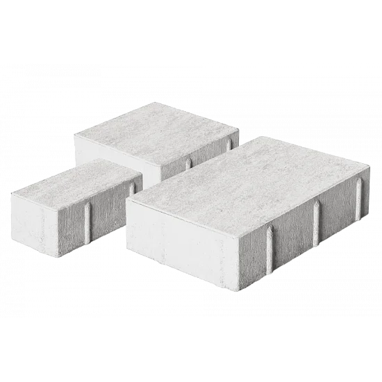 Тротуарная плитка Новый город 1НГ6Ф Белая Нобетек 60 мм