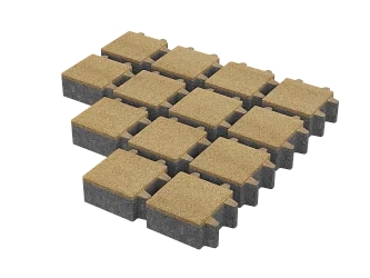 Тротуарная плитка Эко-квадрат Желтый Stellard 80 мм