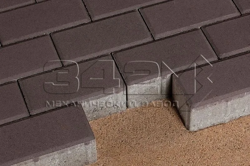 Тротуарная плитка Брусчатка 100х200х40 Темно-Коричневый 342 МЗ