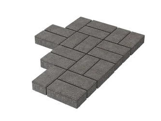 Тротуарная плитка Брусчатка Серая Stellard 80 мм