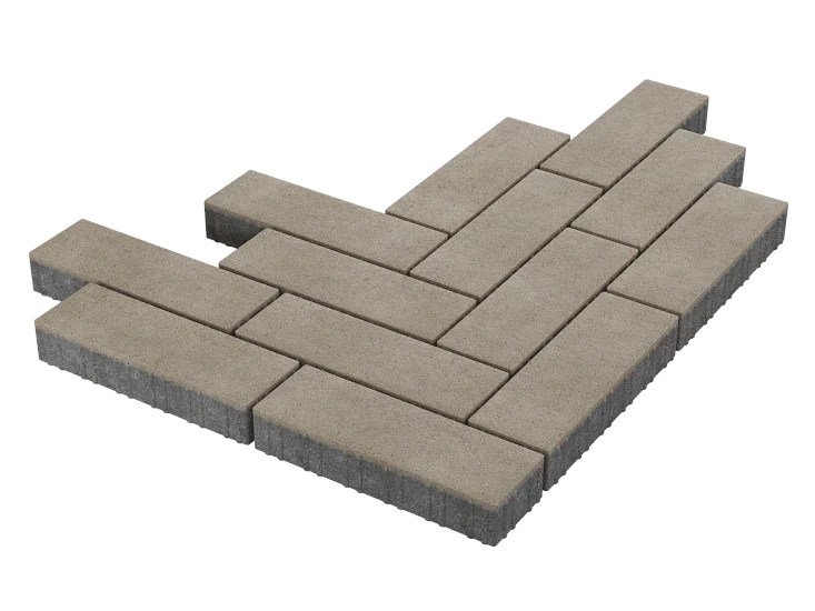 Тротуарная плитка Паркет Белый Stellard 80 мм