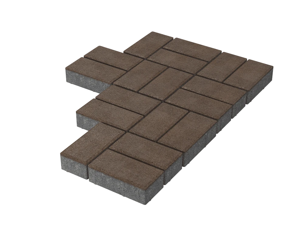 Тротуарная плитка Брусчатка Коричневая Stellard 40 мм
