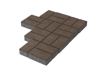 Тротуарная плитка Брусчатка Коричневая Stellard 40 мм