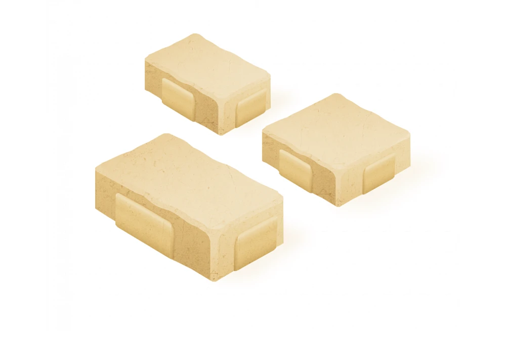 Тротуарная плитка Старый Город 2СГ5Ф Нобетек Бежевая 50 мм