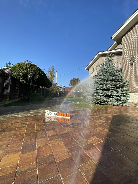 Замена плитняка на тротуарную плитку