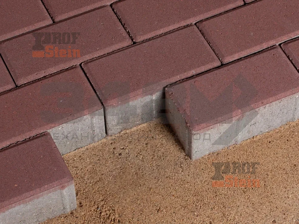 Тротуарная плитка Брусчатка, Красный 342 МЗ 60 мм