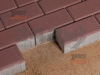 Тротуарная плитка Брусчатка, Красный 342 МЗ 60 мм