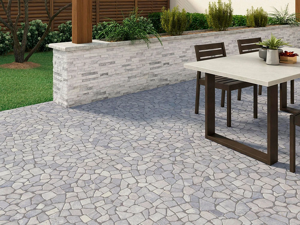 3D панель из натурального камня Кварцит Бело-серый Классик Pharaon