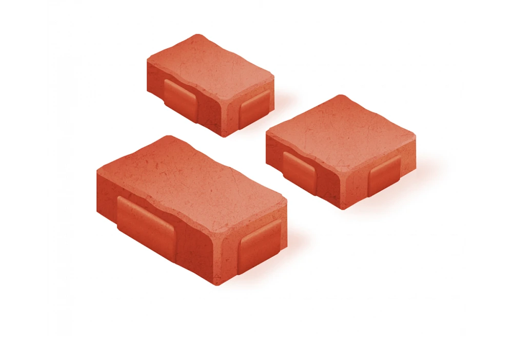 Тротуарная плитка Старый Город 2СГ5Ф Нобетек Красная 50 мм