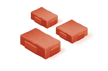 Тротуарная плитка Старый Город 2СГ5Ф Нобетек Красная 50 мм