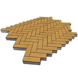 Тротуарная плитка Паркет Желтый Гладкая SteinRus 60 мм