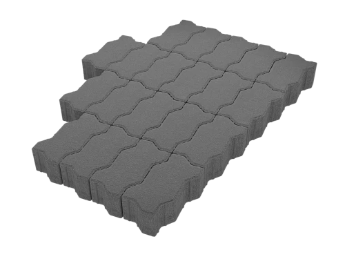 Тротуарная плитка Волна Серая 100 мм Stellard 100 мм