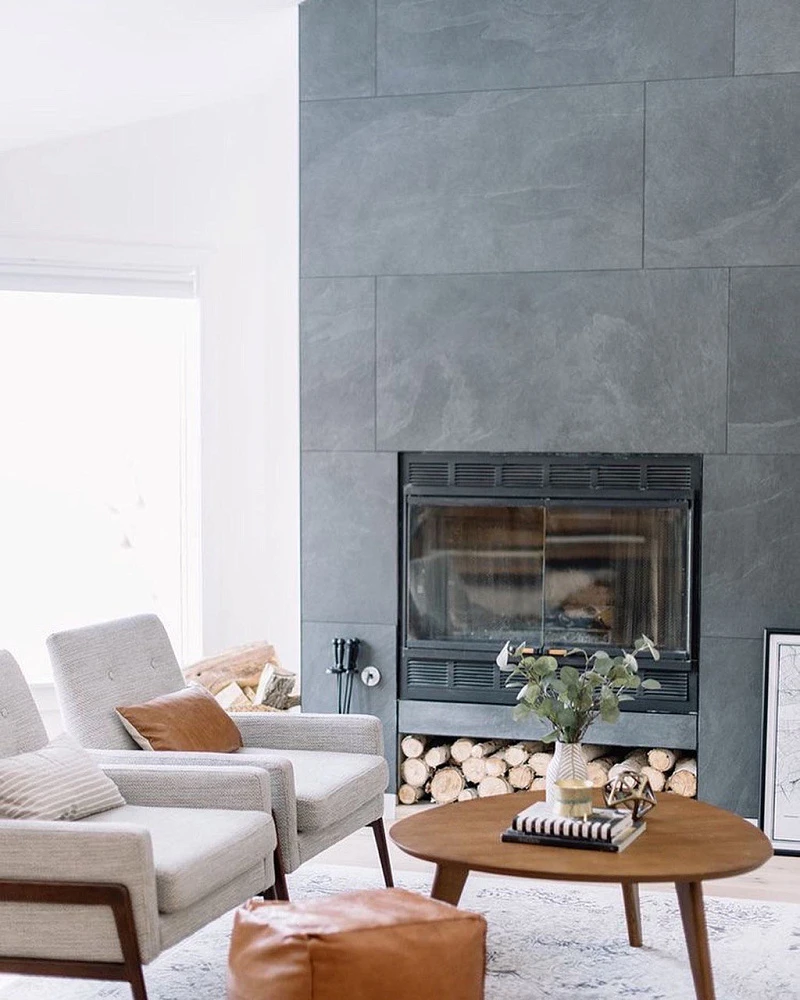 Плитка Сланец чёрный (натуральный скол) 600х1200 Pharaon