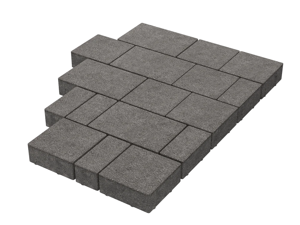 Тротуарная плитка Новый город Серый Stellard 40 мм