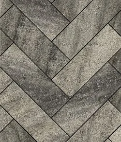 Тротуарная плитка ПРЯМОУГОЛЬНИК 600х200 Листопад гранит Антрацит Б.6.П.8 Выбор 80 мм