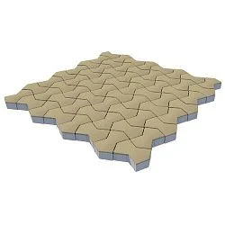 Тротуарная плитка Пиксель слоновая кость Гладкая SteinRus 80 мм