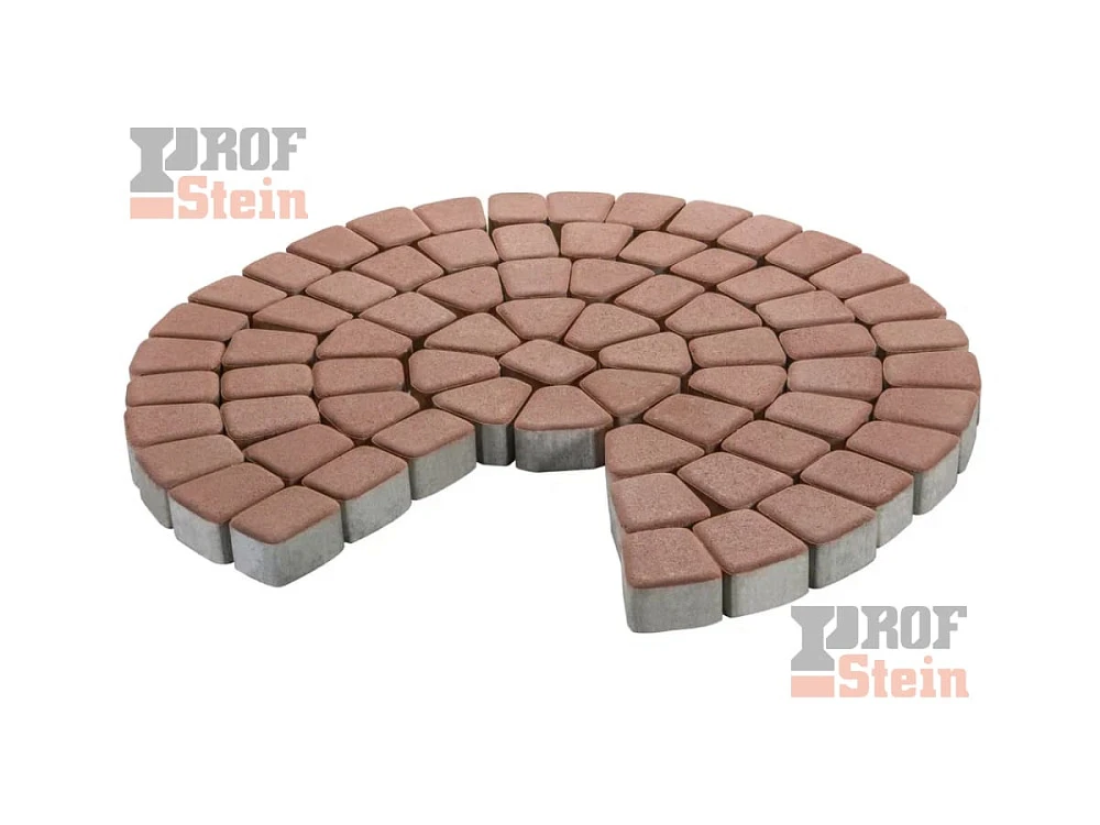 Тротуарная плитка Круговая классика, Красный 342 МЗ 60 мм