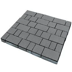 Тротуарная плитка Старый город Серый Гладкая SteinRus 60 мм