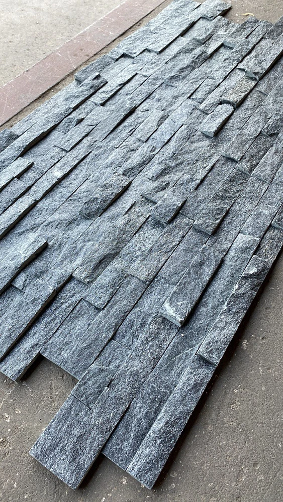 3D панель из натурального камня Кварцит Чёрный Неоклассик Pharaon