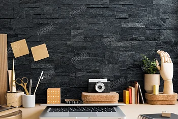 3D панель из натурального камня Кварцит Чёрный Модерн Pharaon