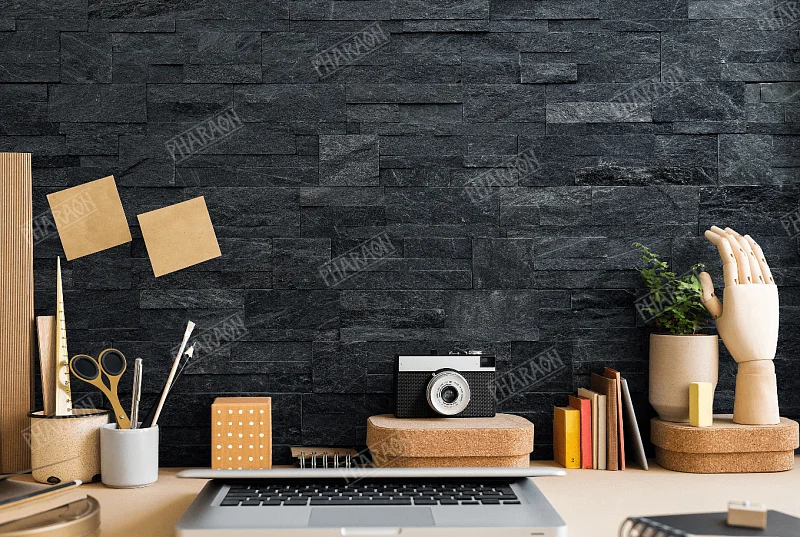 3D панель из натурального камня Кварцит Чёрный Модерн Pharaon