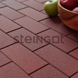 Тротуарная плитка Прямоугольник 200*100 Темно-Красный (верхний прокрас, минифаска) Steingot 60 мм