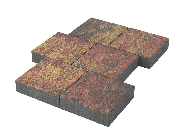 Тротуарная плитка Квадрат 30х30 Закат Stellard 80 мм