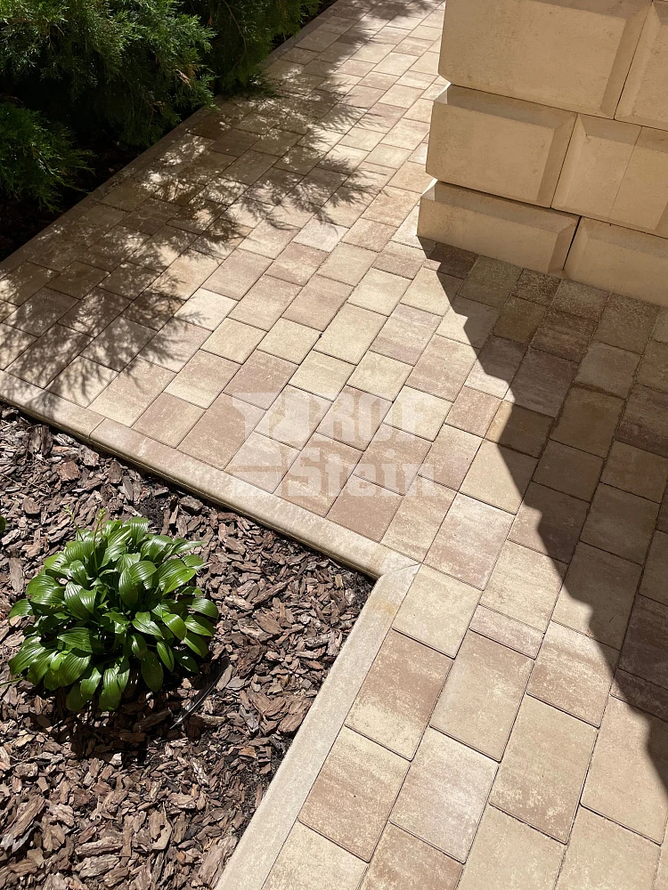 Укладка тротуарной плитки от Steingot в цвете Травертин