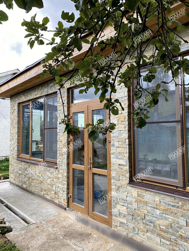 3D панель из натурального камня Кварцит Мультиколор Модерн Pharaon