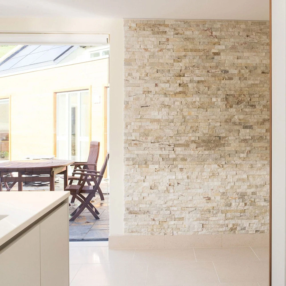 3D панель из натурального камня Кварцит Бежевый Классик Pharaon