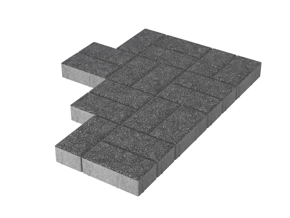 Тротуарная плитка Брусчатка Черный агат Stellard 80 мм