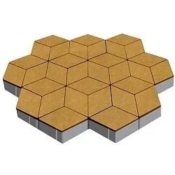 Тротуарная плитка Полярная звезда Желтый Гладкая SteinRus 60 мм