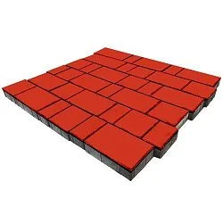 Плитка тротуарная Новый город Красный Гладкая SteinRus 40 мм