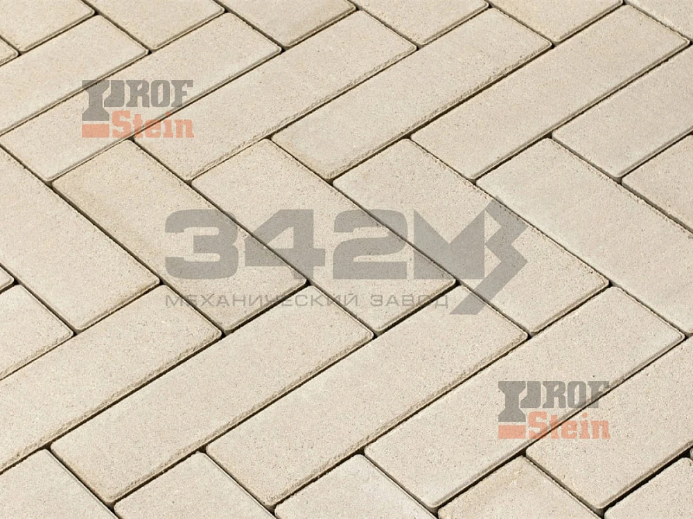 Тротуарная плитка Паркет, Белый 342 МЗ 60 мм