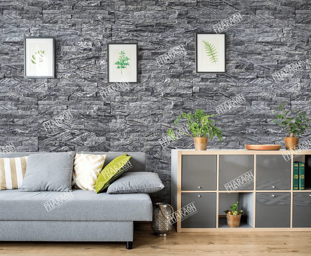 3D панель из натурального камня Мрамор Древесный серый Классик Pharaon